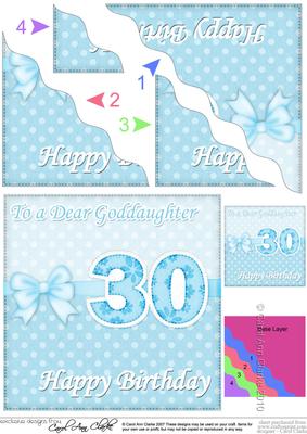 30th Birthday Goddaughter Felties Wavy Corner Side Stacker