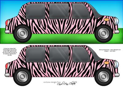 Large Dl Zebra Stripe Stretch Limo Quick Card N 3D Decoupage