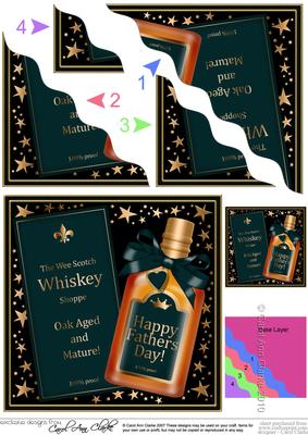 Fathers Day Whisky Wavy Corner Side Stacker Topper
