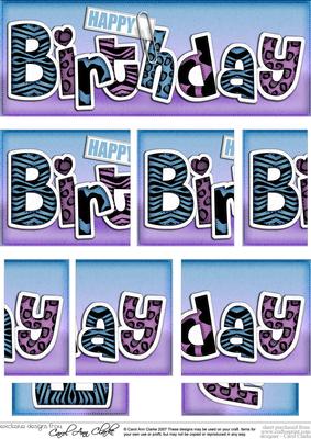 Dl Happy Birthday Animal Print Felties Side Stacker Topper