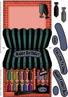 The Little Tie Shop Shaped Card Decoupage N Greetings
