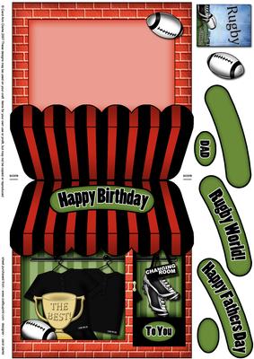 The Little Rugby Shop Shaped Card Decoupage N Greetings