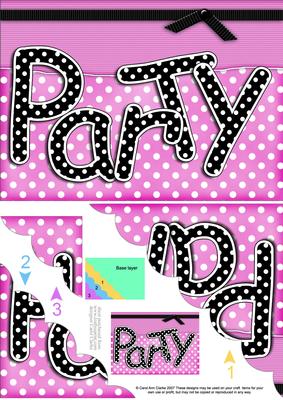 A5 Polka Dot Party Scallop Corner Side Stacker Topper