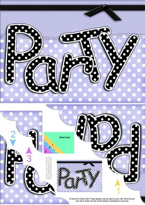 A5 Polka Dot Party Scallop Corner Side Stacker Topper