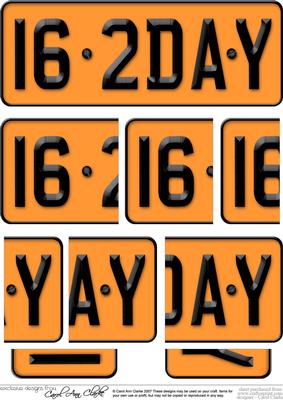 16th Birthday Fun Novelty Number Plate with Side Stacker Top