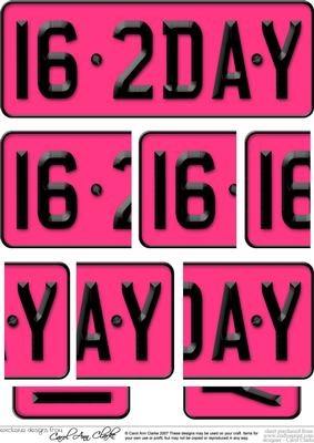 16th Birthday Fun Novelty Number Plate with Side Stacker Top
