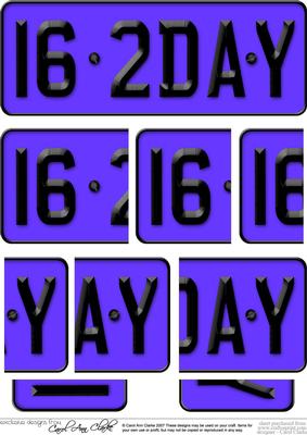16th Birthday Fun Novelty Number Plate with Side Stacker Top