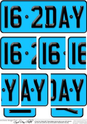 16th Birthday Fun Novelty Number Plate with Side Stacker Top