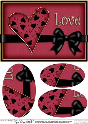 A5 Love Heart Oval Pyramage Topper
