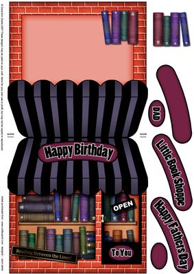 The Little Book Shop Shaped Card Decoupage N Greetings