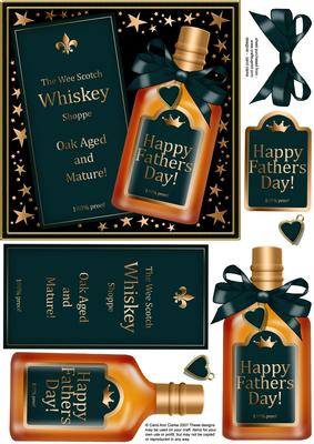 Fathers Day Whisky Quick Card with 3D Decoupage