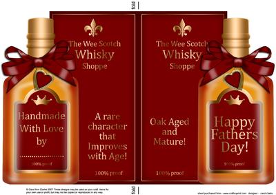 Fathers Day Whisky Bottle Shaped Card