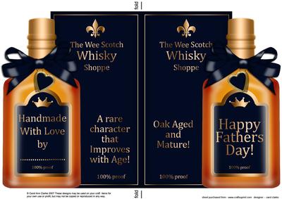 Fathers Day Whisky Bottle Shaped Card