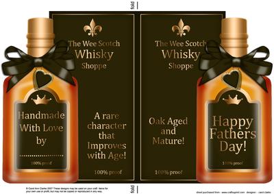 Fathers Day Whisky Bottle Shaped Card