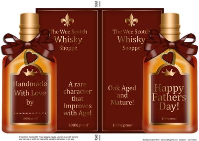 Fathers Day Whisky Bottle Shaped Card