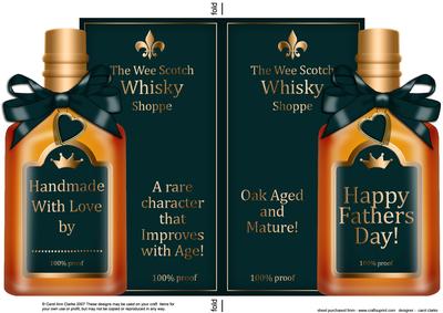Fathers Day Whisky Bottle Shaped Card