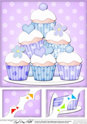 8 x 8 Cupcakes Felties Scalloped Corner Topper
