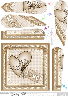 Love Heart Fan Pyramage Topper