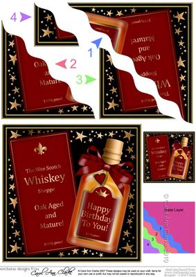 Birthday Whisky Wavy Corner Side Stacker Topper