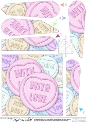 With Love Sweet Heart Fan Pyramage Topper