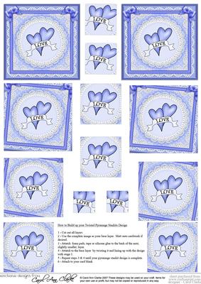 Love Hearts Twisted Pyramage Sheet