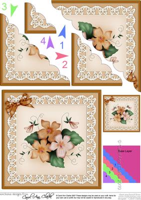 Pretty Viola Scallop Corner Side Stacker Topper