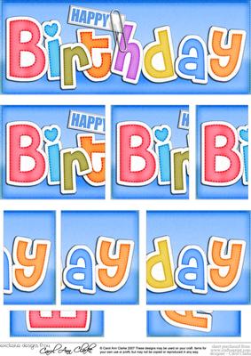 Dl Happy Birthday Felties Side Stacker Topper