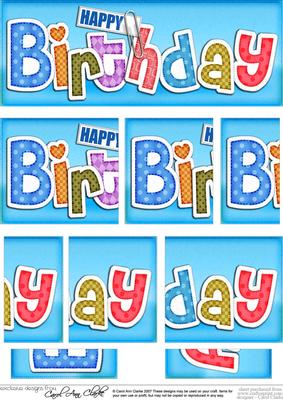 Dl Happy Birthday Felties Side Stacker Topper