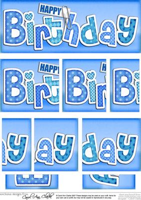 Dl Happy Birthday Felties Side Stacker Topper