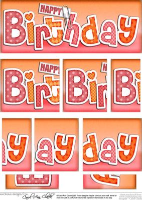 Dl Happy Birthday Felties Side Stacker Topper
