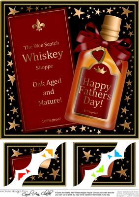 8 x 8 Fathers Day Whisky Scalloped Corner Topper