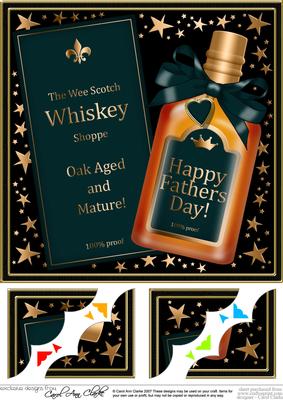 8 x 8 Fathers Day Whisky Scalloped Corner Topper