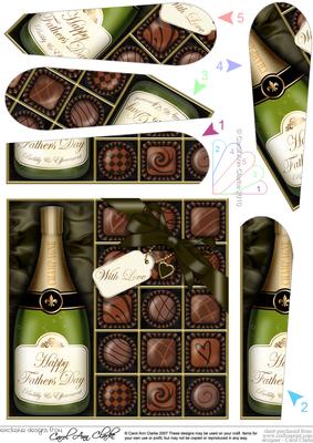 Fathers Day Champers N Chocs Fan Pyramage Topper