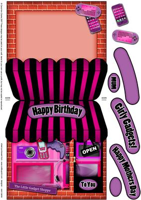 The Little Girly Gadgets Shaped Card Decoupage N Greetings