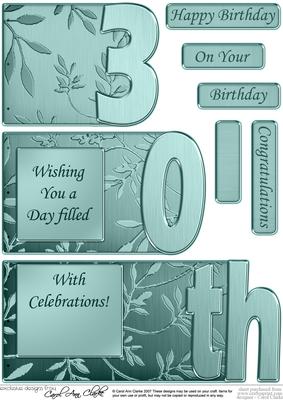 30th Elegant Metallic Book Sheet