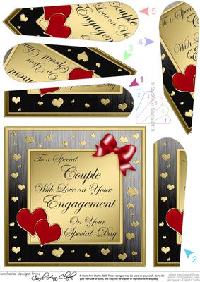 Elegant Romantic Engagement Fan Pyramage Topper