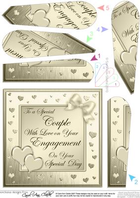 Elegant Romantic Engagement Fan Pyramage Topper