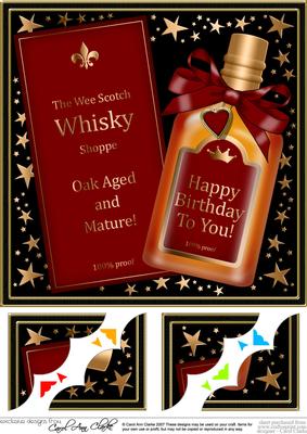 8 x 8 Birthday Whisky Scalloped Corner Topper