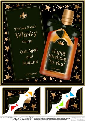 8 x 8 Birthday Whisky Scalloped Corner Topper