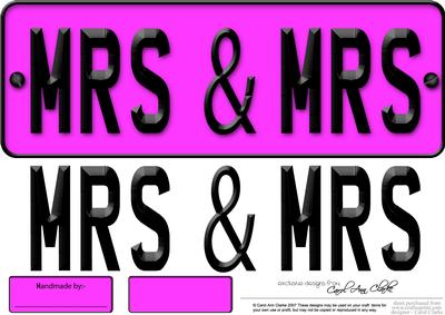 Large Dl Mrs and Mrs Novelty Number Plate 3D Decoupage