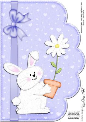 A4 Little Bunny Felties Scalloped Edge