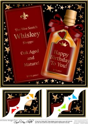8 x 8 Birthday Whisky Scalloped Corner Topper