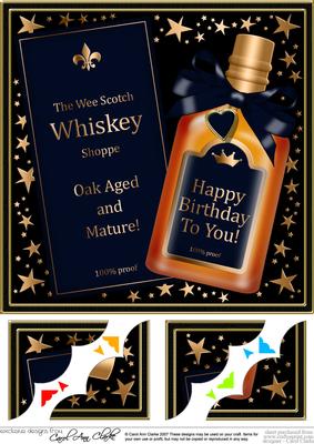 8 x 8 Birthday Whisky Scalloped Corner Topper