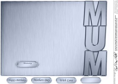 5 x 7 Elegant Metallic Mum Shaped Card