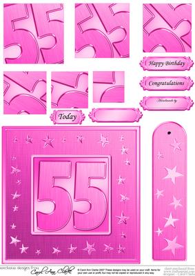 55th Bright Metallic Age Quick Card with Twisted Pyramage