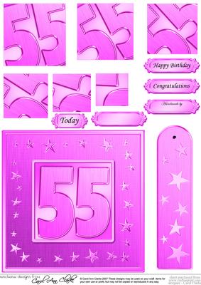 55th Bright Metallic Age Quick Card with Twisted Pyramage