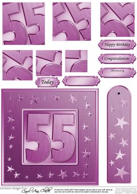 55th Bright Metallic Age Quick Card with Twisted Pyramage