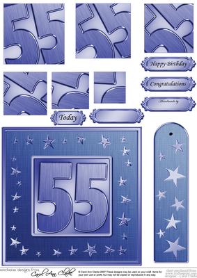 55th Bright Metallic Age Quick Card with Twisted Pyramage