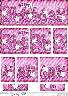 Dl Happy Birthday Denim N Daisies Felties Side Stacker