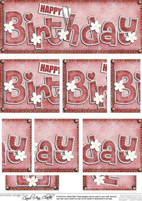 Dl Happy Birthday Denim N Daisies Felties Side Stacker